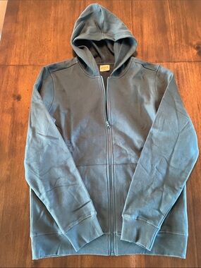 Pact Full-Zip Men’s Hoodie Sweatshirt with Pockets Slate Blue Medium NWOT